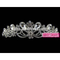 newest design flower clear crystal glass headpiece wedding tiara